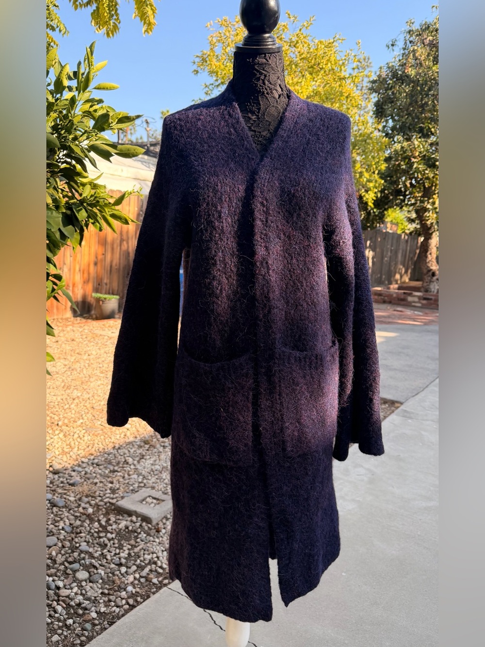 Free People Cozy Long Open-Front Purple Women’s Sweater Long Cardigan